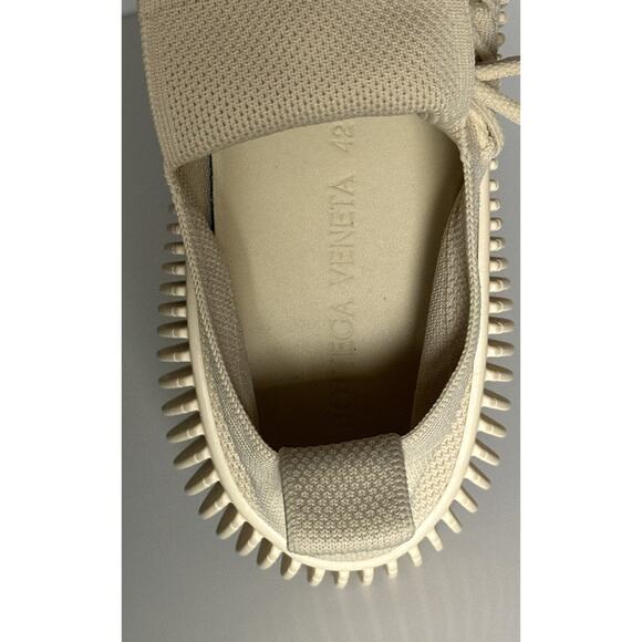 NIB $920 Bottega Veneta Men\'s Tech Knit Cane Sugar Sneakers 9 US (42 Eu) 690112